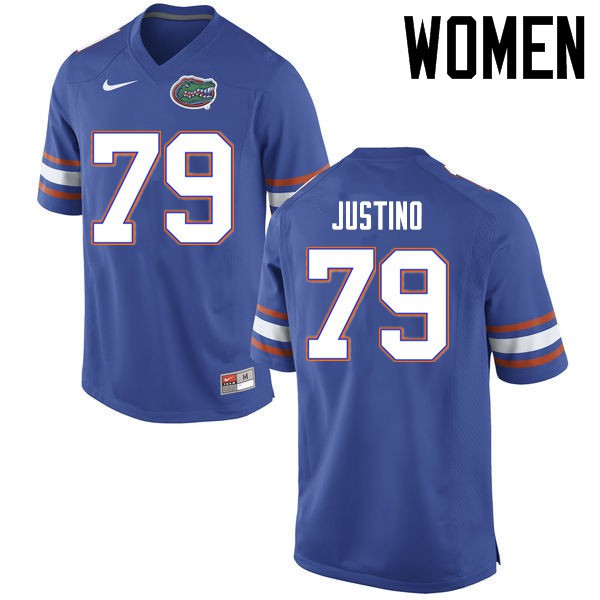 Florida Gators Women #79 Daniel Justino College Football Jersey Blue